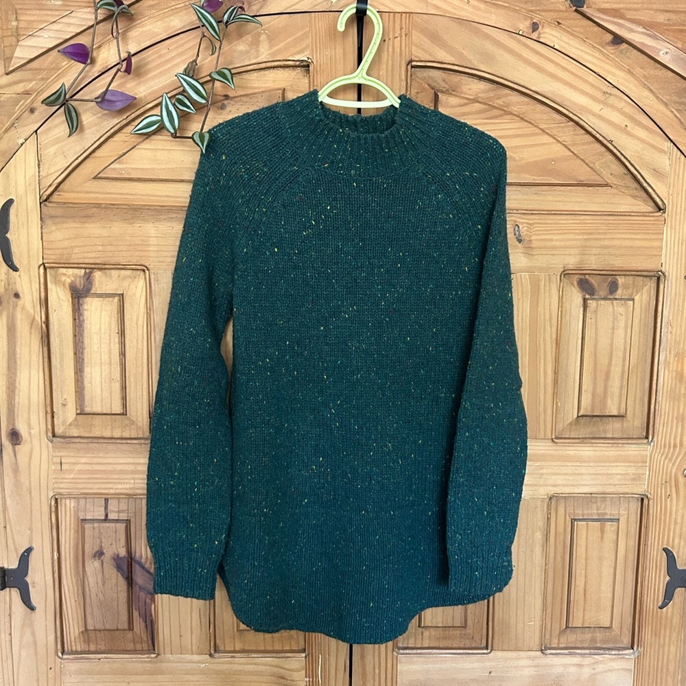 CYNTHIA ROWLEY Speckled Wool/Acrylic Mock Neck